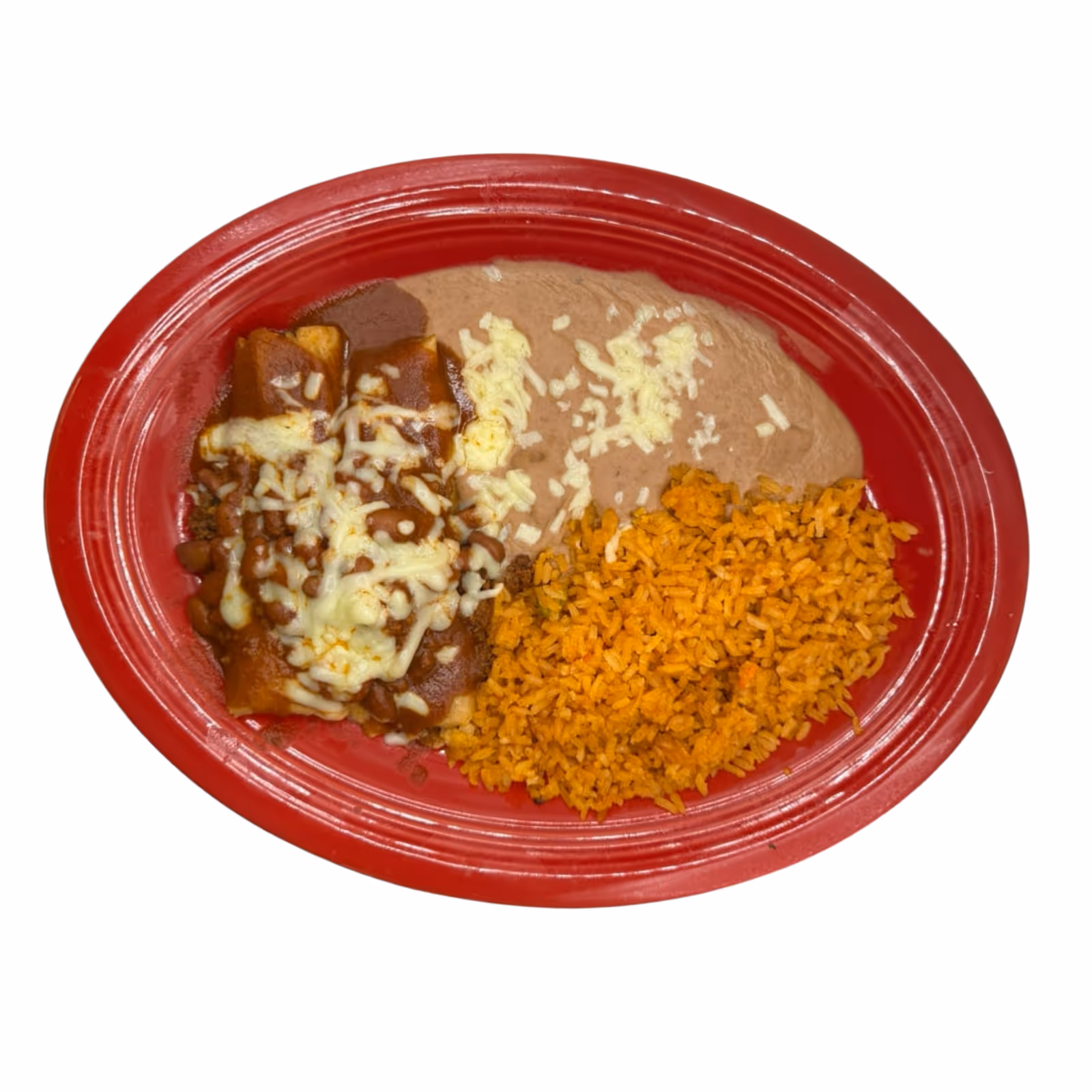 #6 One ground beef enchilada, one shredded Chicken flautas