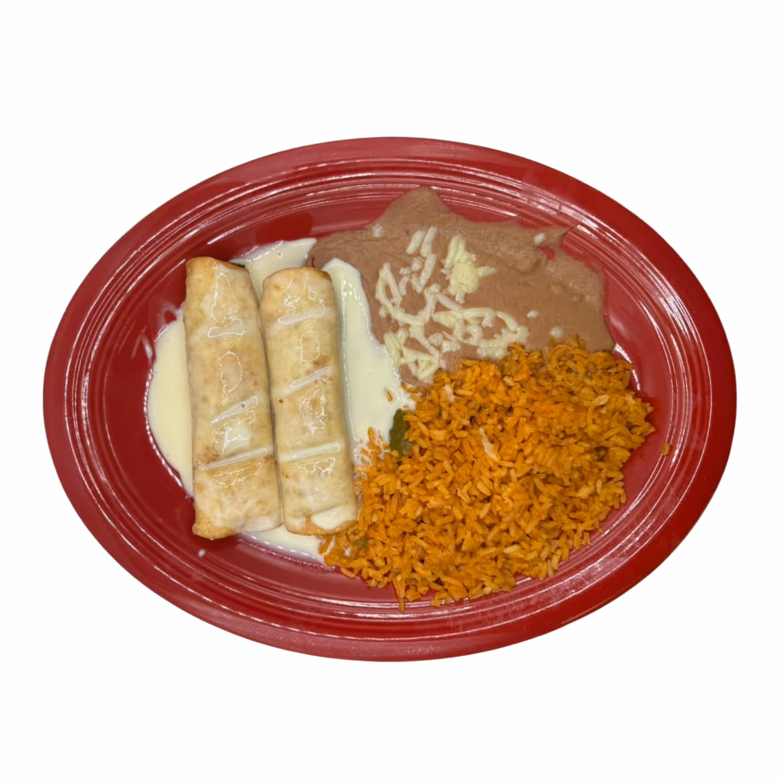 #5 Two shredded chicken flautas